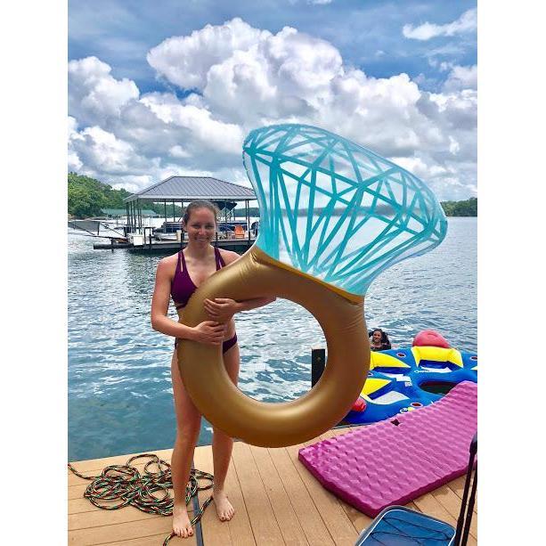 Someone is excited to be engaged!