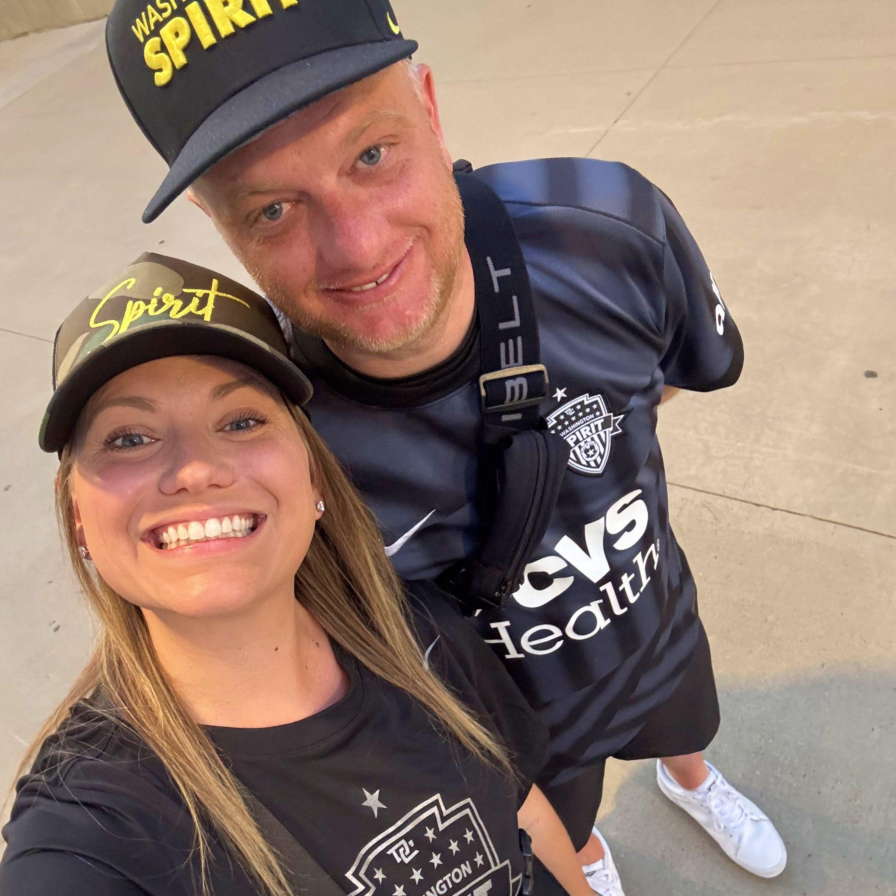 Back at Rowdy Audi as a married couple! ⚽️