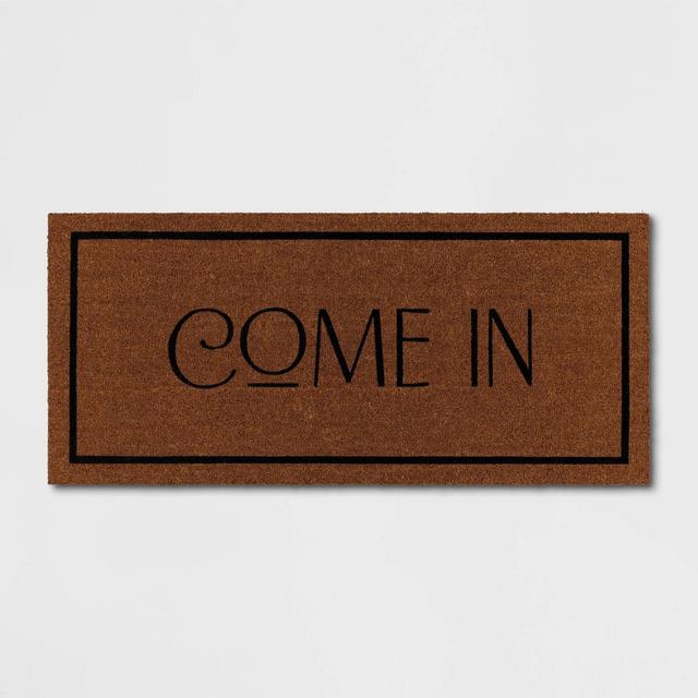 1'8"x4' 'Come In' Coir Doormat Natural - Threshold™