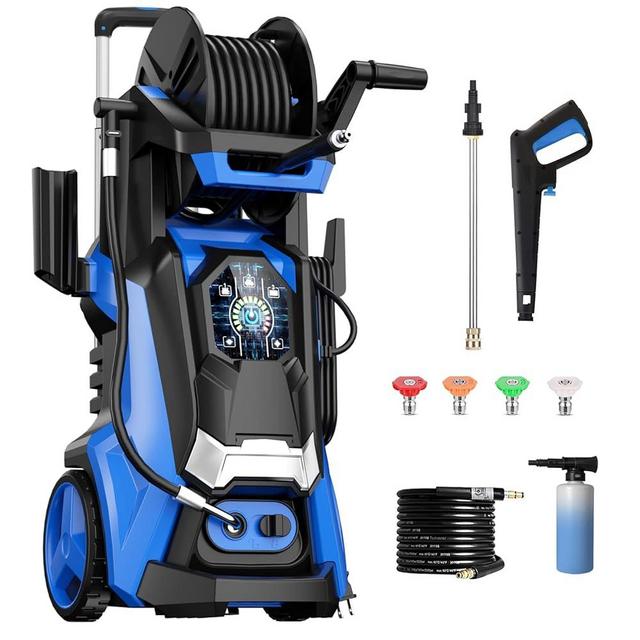 Pecticho Electric Pressure Washer 4200PSI Max 2.8 GPM Power Washer with Smart Control and 3 Levels of Adjustment Effortlessly Cleaning Car Patio Blue