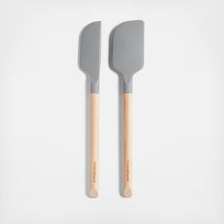 2-Piece Silicone & Wood Mini Spatula, Set