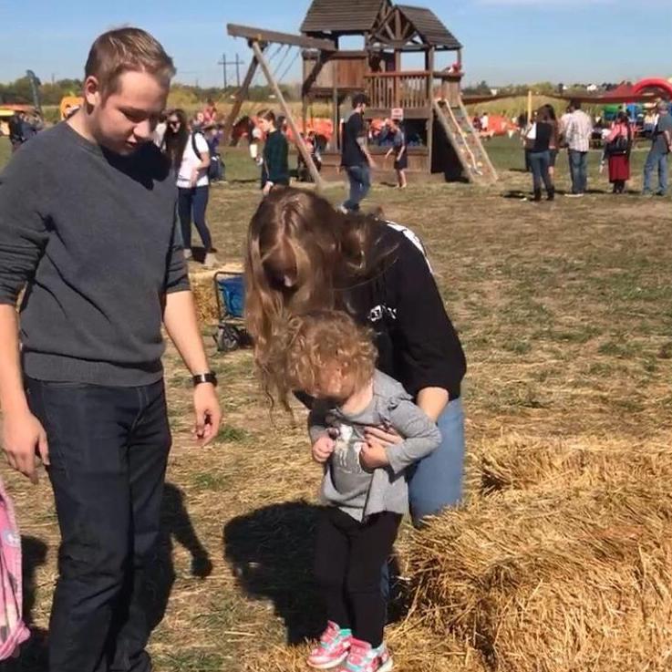 The first time they went to a pumpkin patch