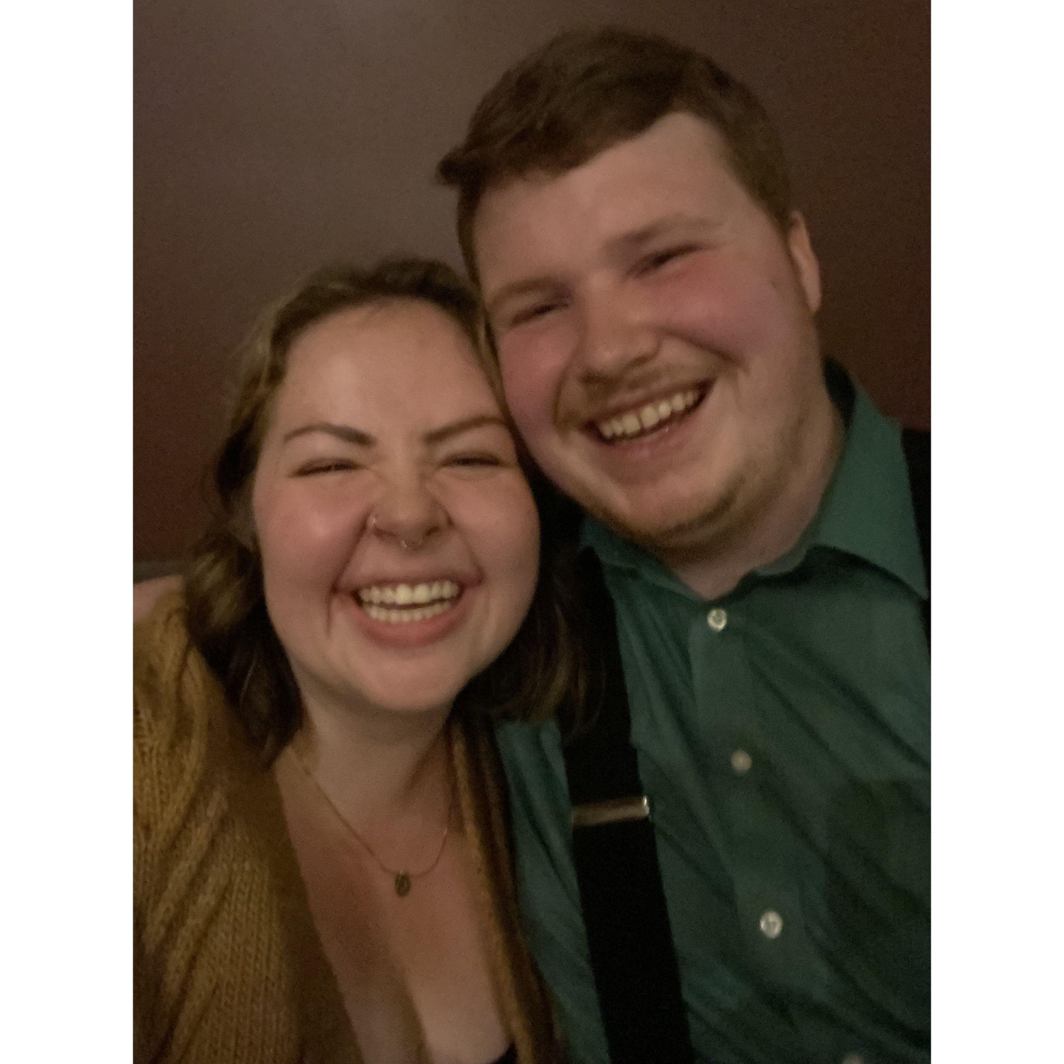 Our first photo together! At Copperwing Distillery