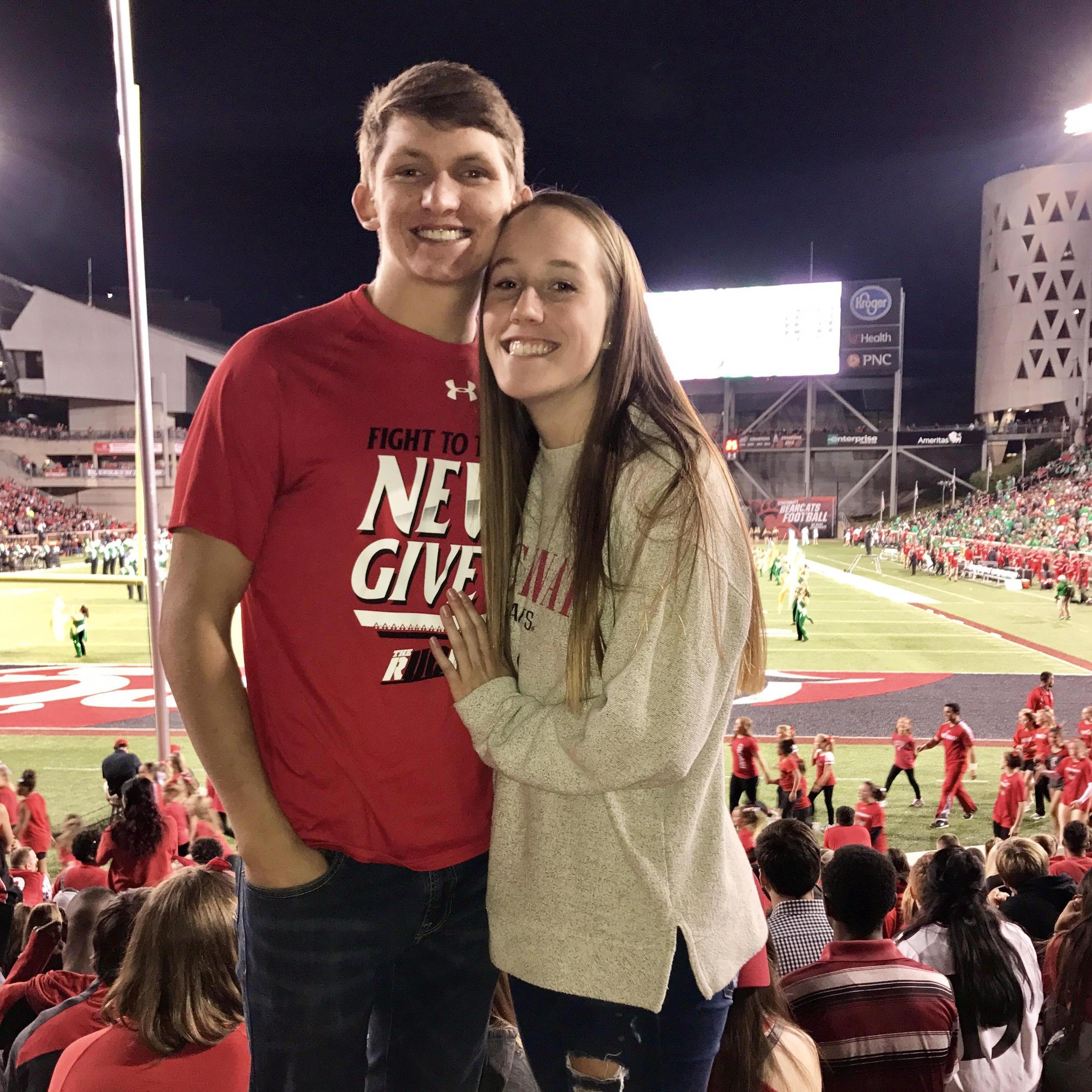 Sam's first UC football game in September 2017! Go Bearcats!!!