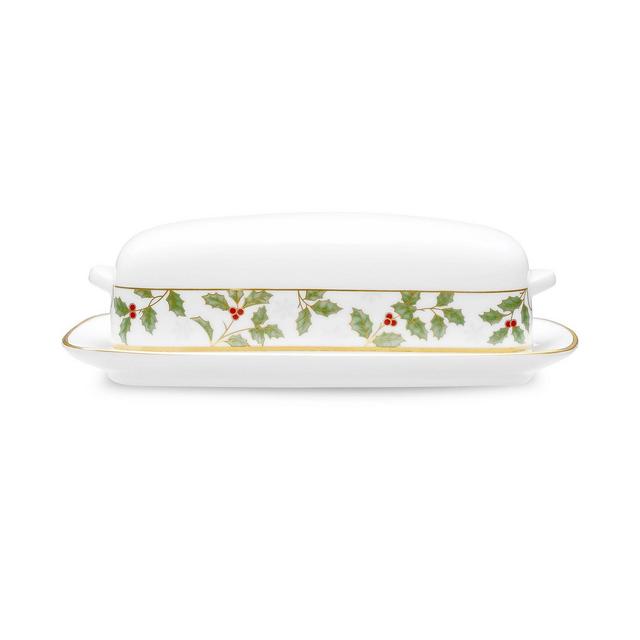 Noritake Holly & Berry Gold Covered Butter