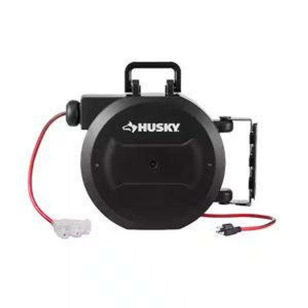 50 ft. 14/3 Medium Duty 13-Amps Indoor Extension Cord Reel with Multiple Outlet Triple Tap End, Black