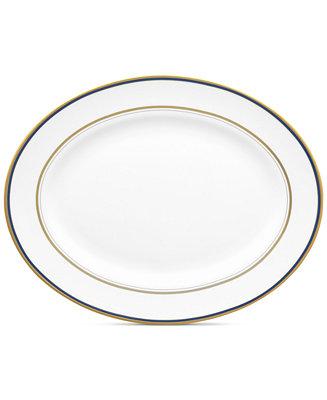 Library Lane Navy 13" Oval Platter
