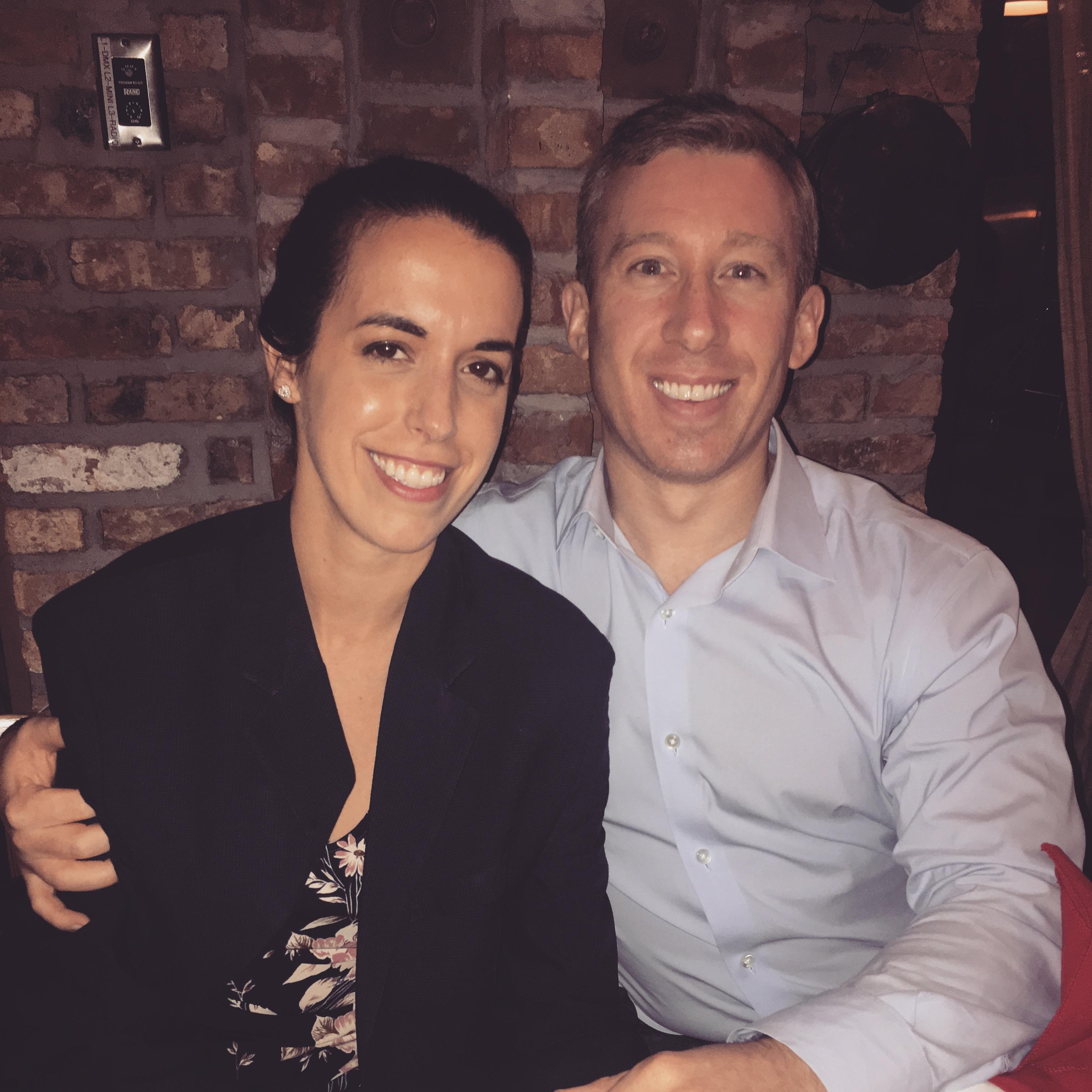 Attending a rehearal dinner in Houston for Caroline and John Hallmark's wedding