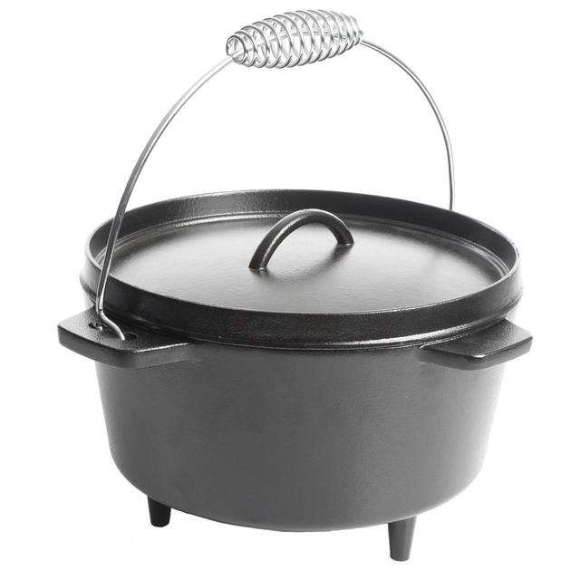 Artisanal Kitchen Supply® 6 qt. Cast Iron Casserole in Black with Wire Handle