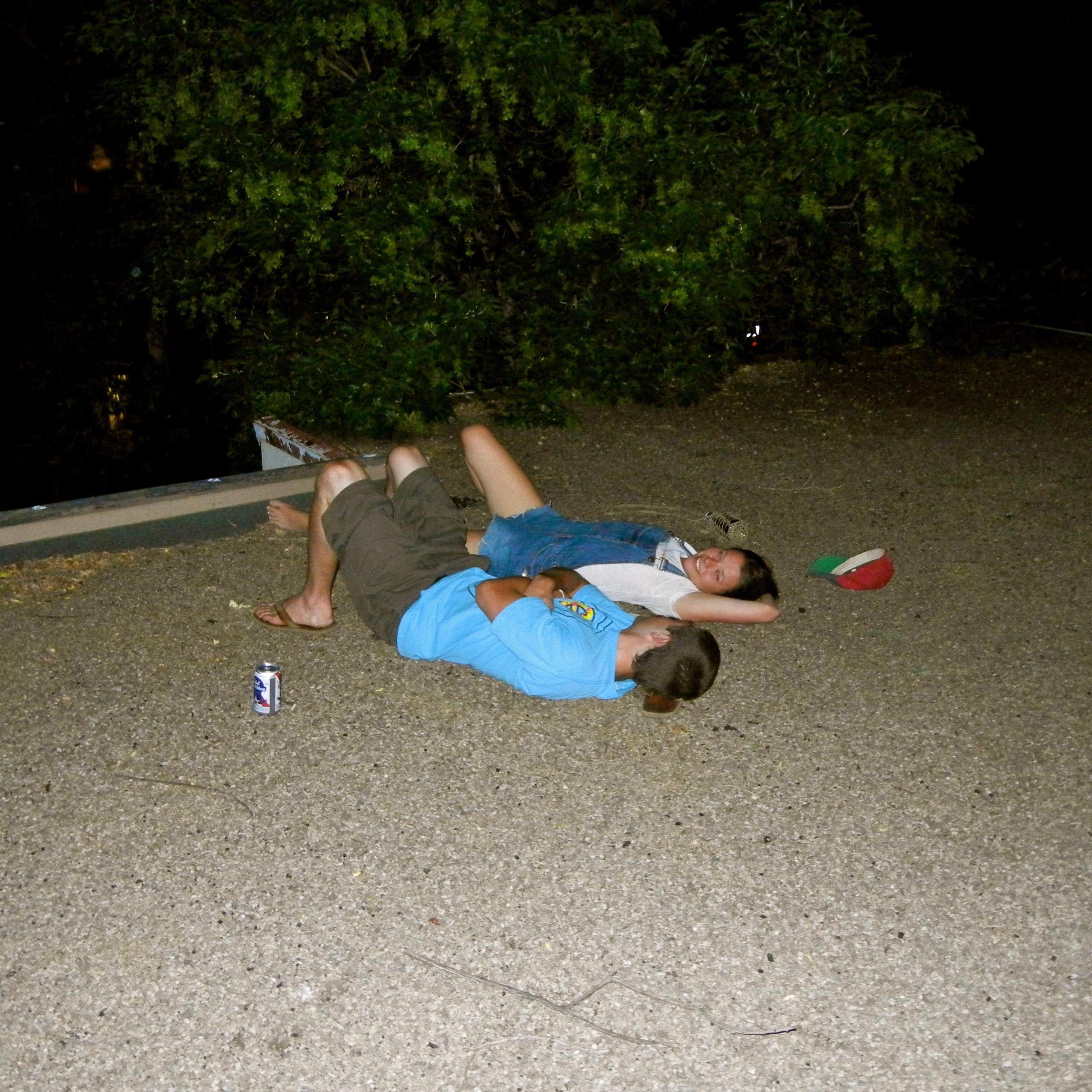Our first summer in love, watching late-night fireworks from our friend's roof on the Fourth of July