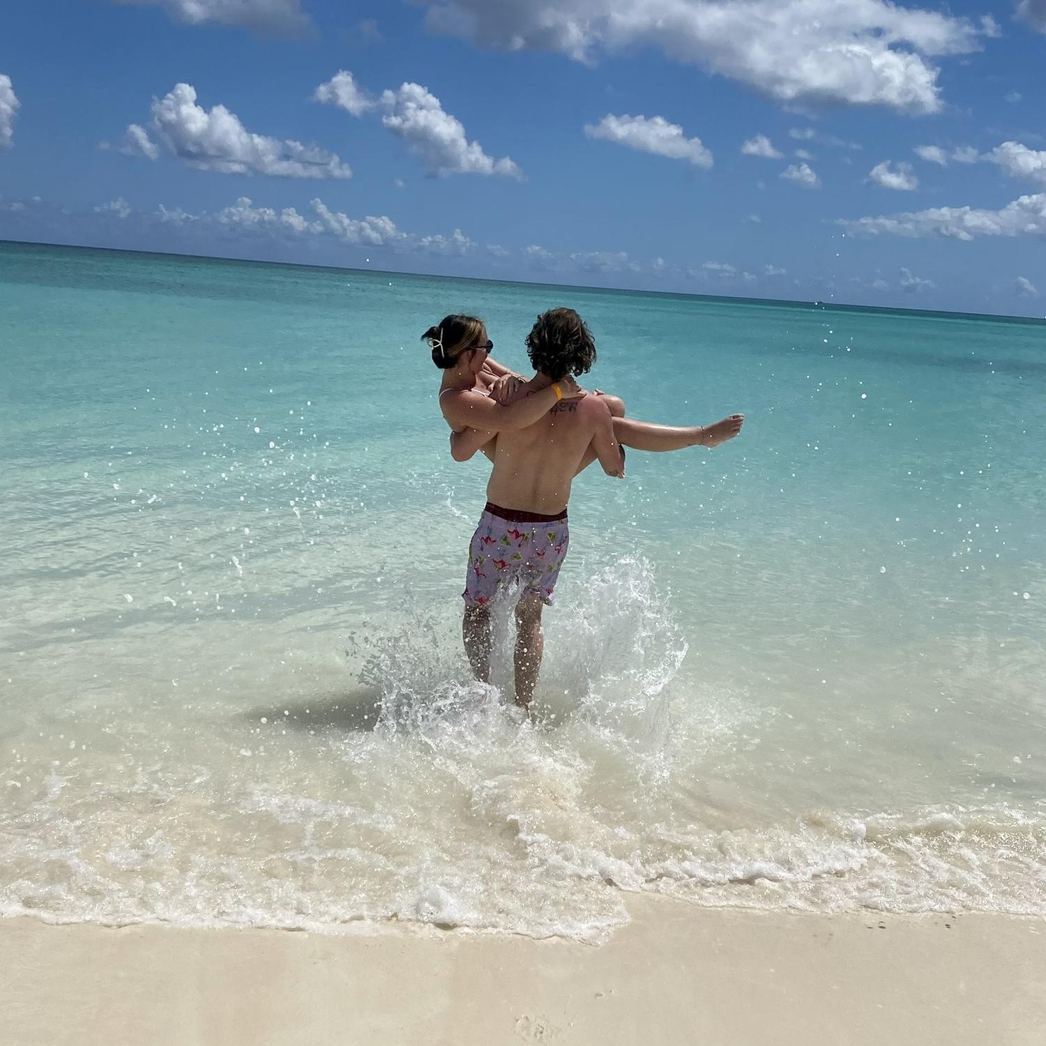 Ethan throwing me in the water