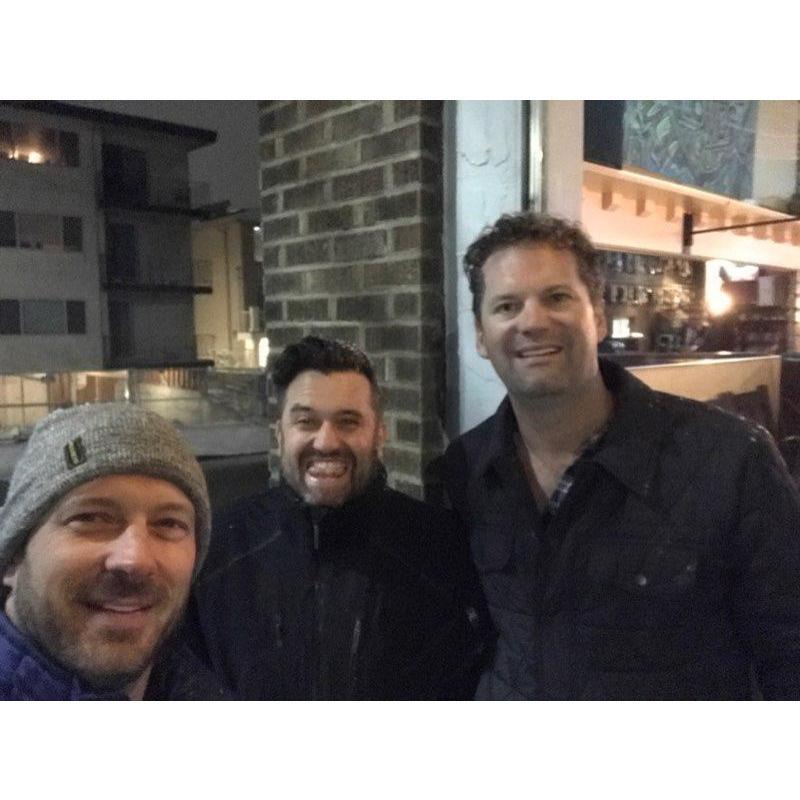 Scott visiting his childhood buddies from Canada in Seattle (Ryan and Dave)