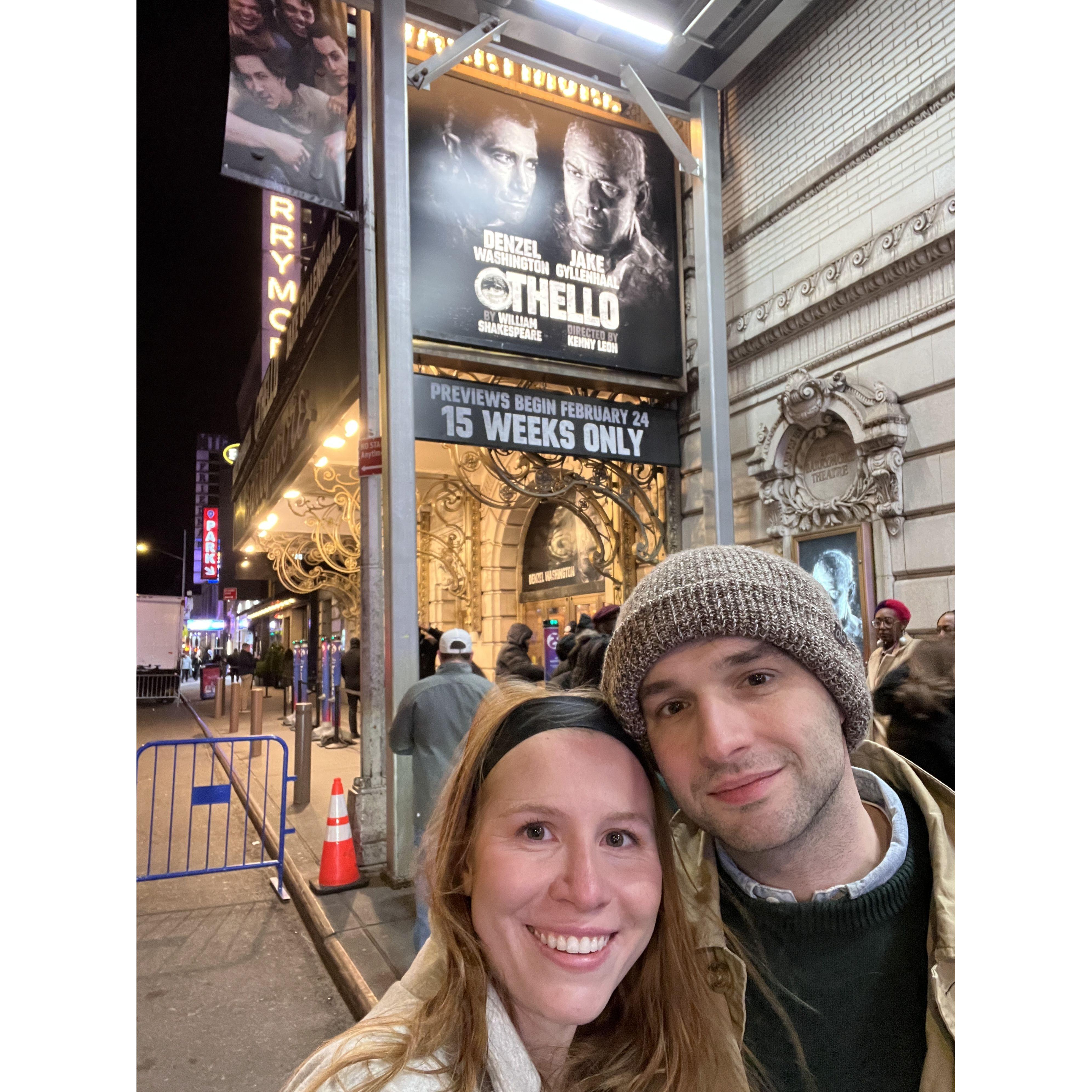 March 8th, 2025: Denzel Washington and Jake Gyllenhaal joined us on our date night in NYC when we saw Othello!
