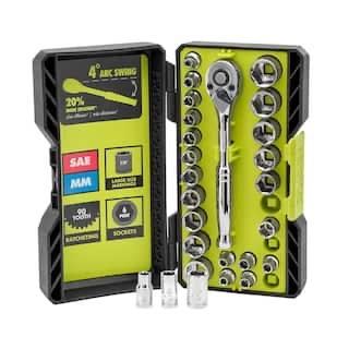 RYOBI 26-Piece 1/4 in. Drive Ratchet and Socket Set RHMTS12601