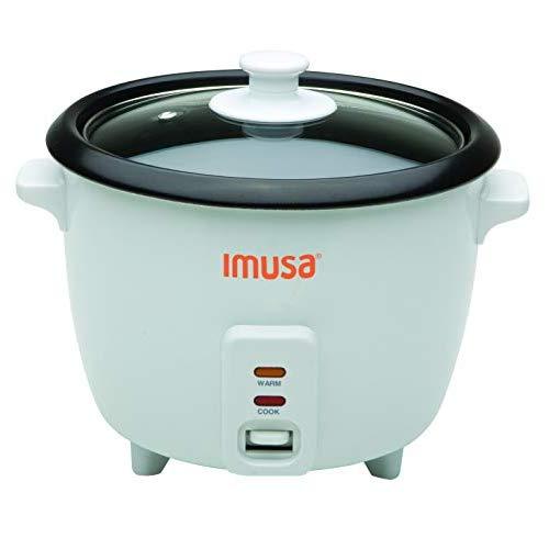 IMUSA USA GAU-00011 Electric Nonstick Rice Cooker 3-Cup (Uncooked) 6-Cup (Cooked), White