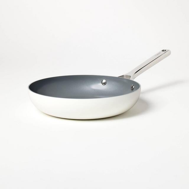 10" Nonstick Ceramic Coated Aluminum Frypan Cream - Figmint™