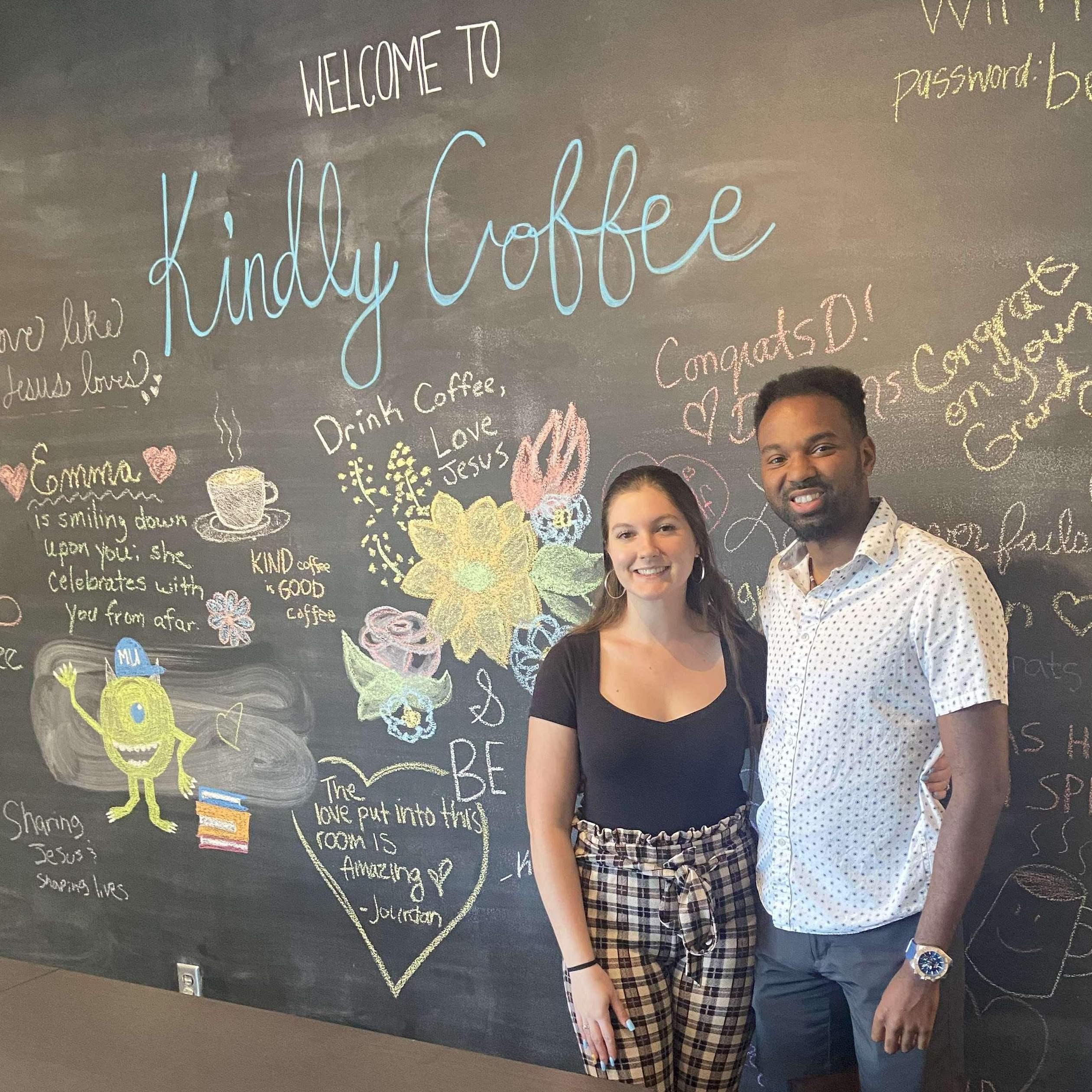 Us at Kindly Coffee!