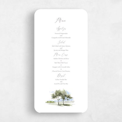 White Rounded Wedding Menu - Rieden