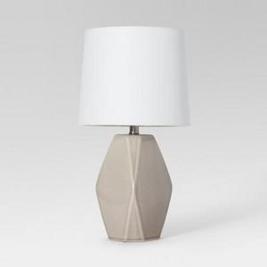 GRAY - Modern Ceramic Facet Accent Table Lamp - Project 62™