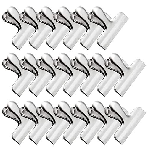 Chip Bag Clips, OAMCEG 20 Pack 3'' Wide Stainless Steel Heavy Duty Chip Clips Bag Clips Food Clips, Perfect for Air Tight Seal Grips on Coffee,Food & Bread Bags,Office Kitchen Home Usage