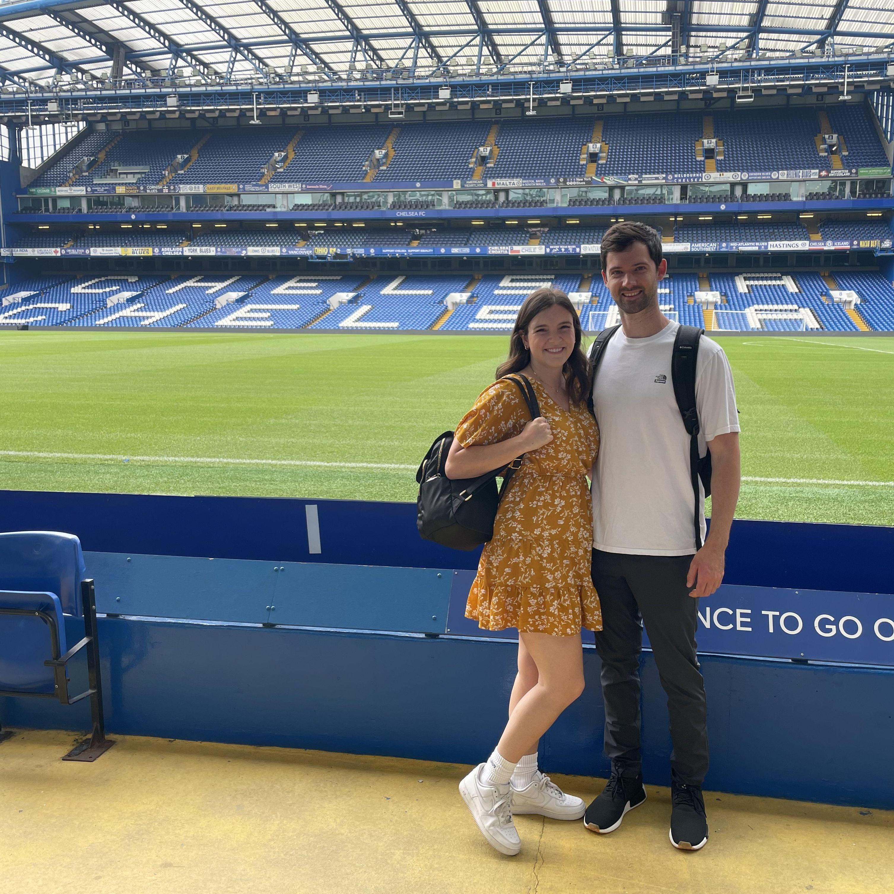 Stamford Bridge in London where Chelsea FC plays.
