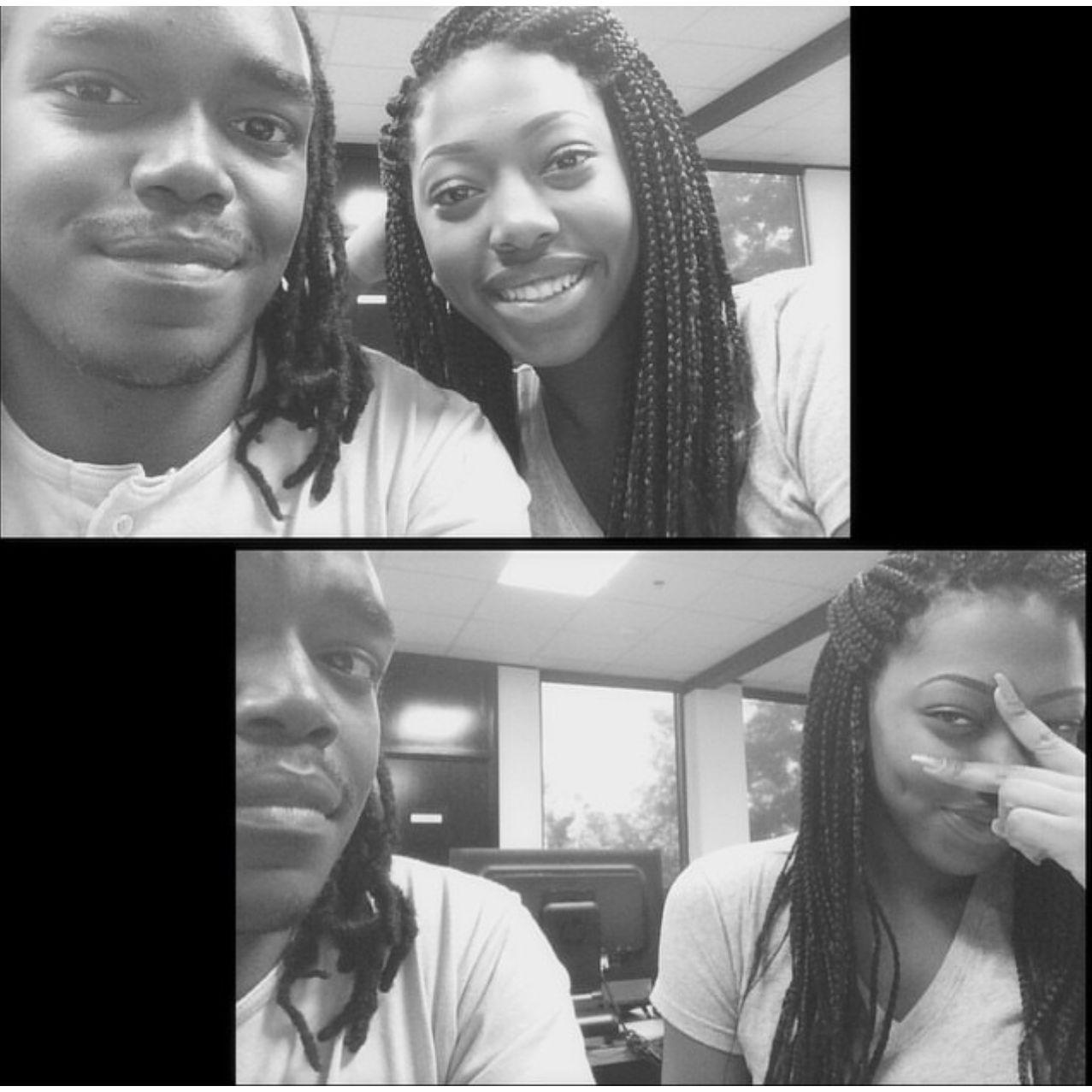 2014: The first photo we took together after we became boyfriend and girlfriend. In Odum Library to be exact. lol