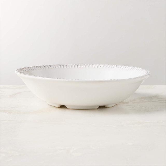 Iliana White Stoneware Pasta Bowl