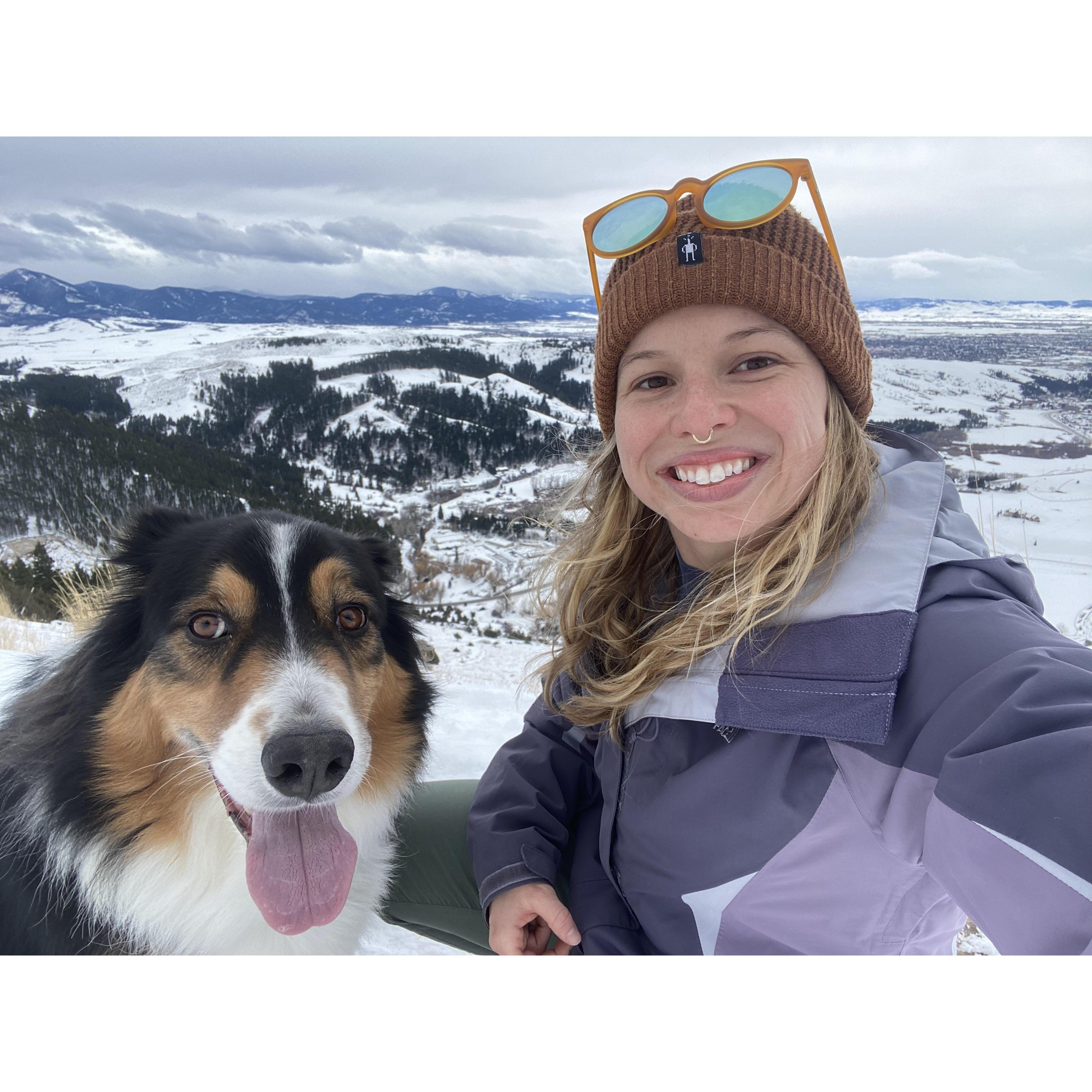 Kip and Addy hiking the M