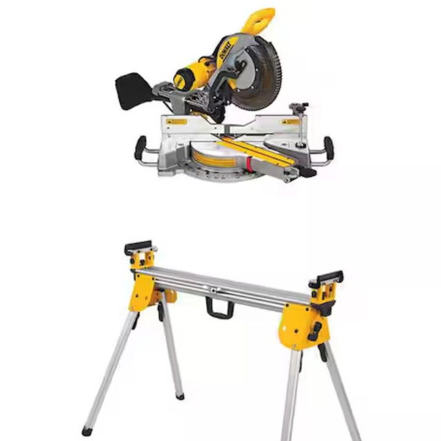 Dewalt 12 in. Double Bevel Sliding Compound Miter Saw w Compact Miter Saw Stand