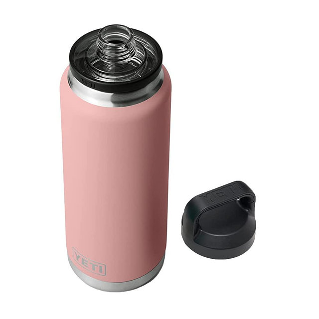 YETI Rambler 36 oz Bottle, Vacuum Insulated, Stainless Steel with Chug Cap, Sandstone Pink