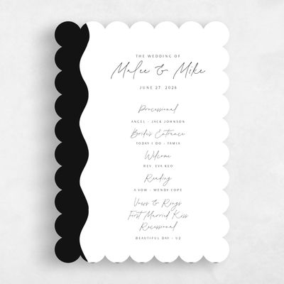White Scalloped Wedding Program - Molnar