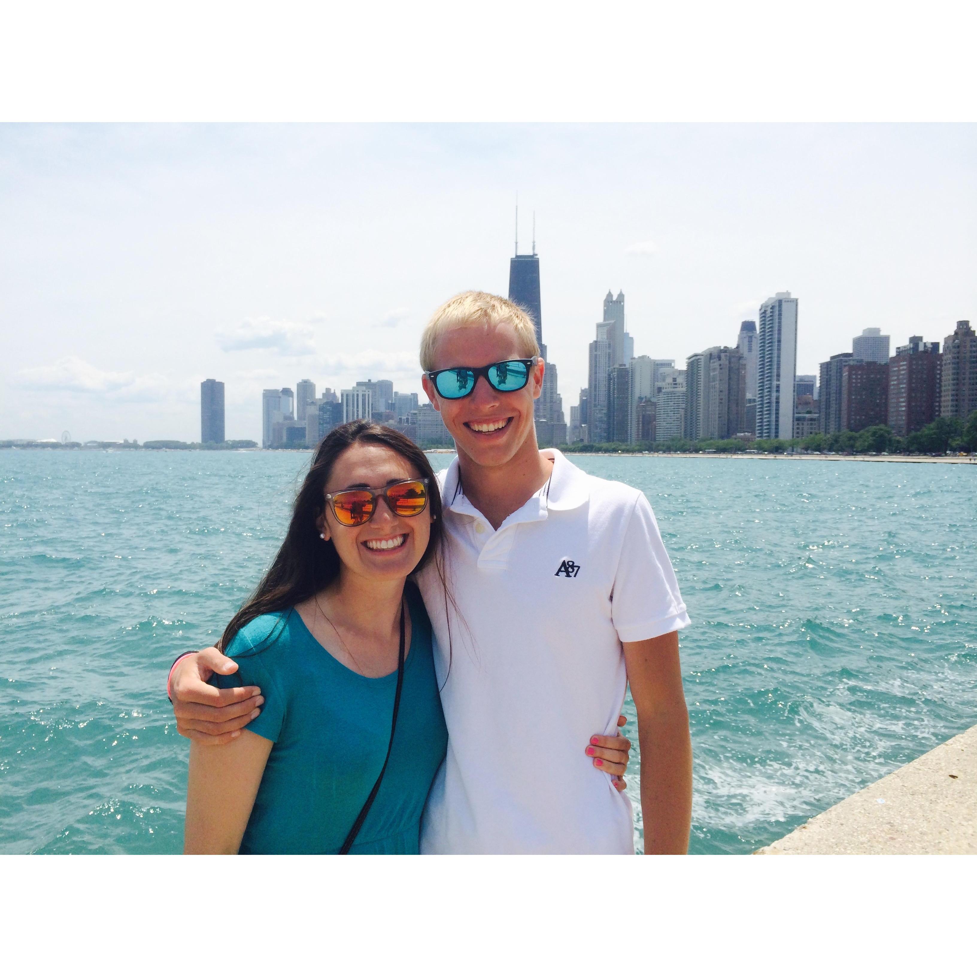 Melinda and Chris in high school enjoying the Chicago Lakefront