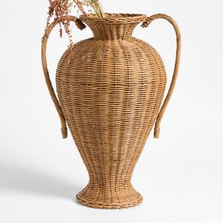 Alford Large Woven Rattan Double Handle Vase