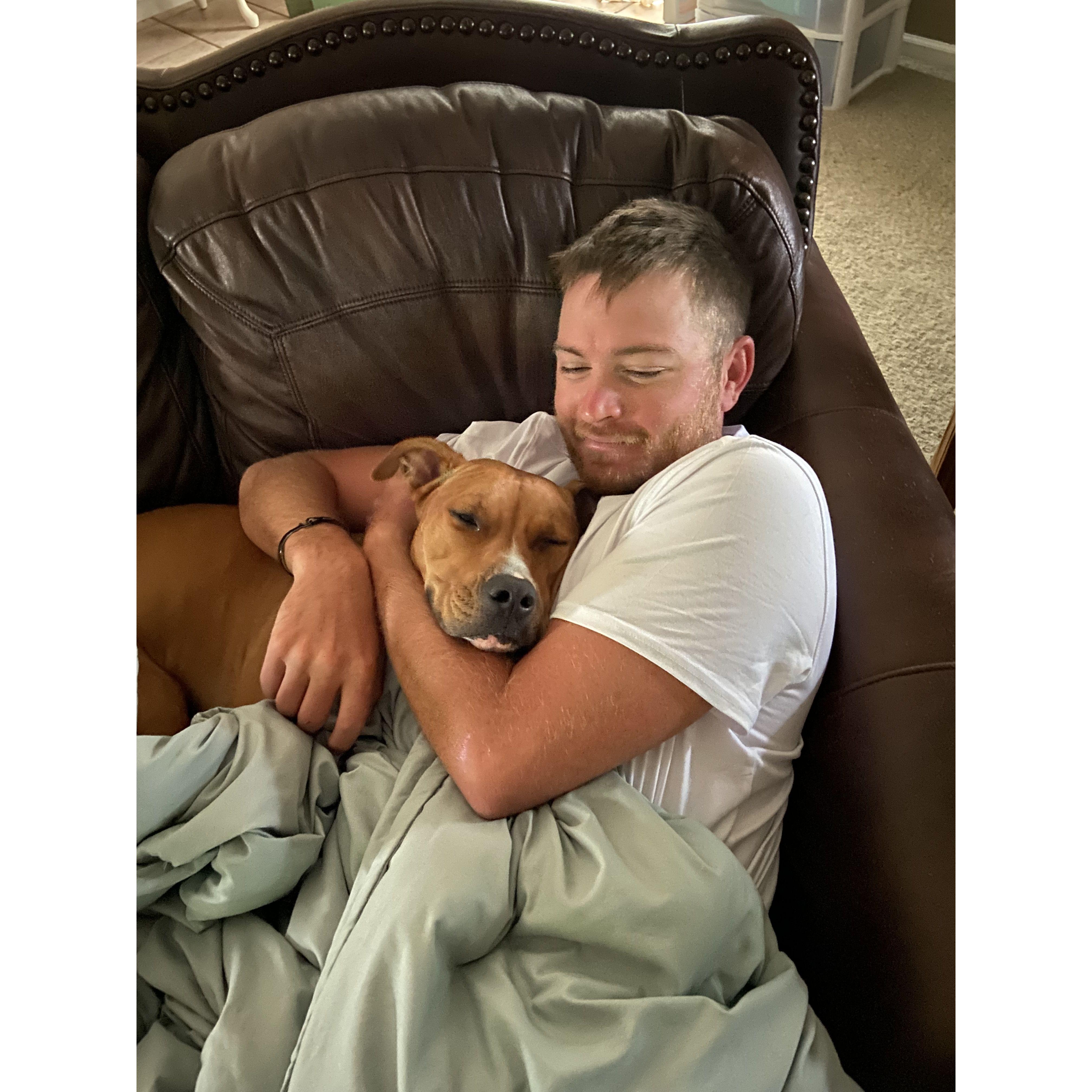 Dad gives the best hugs