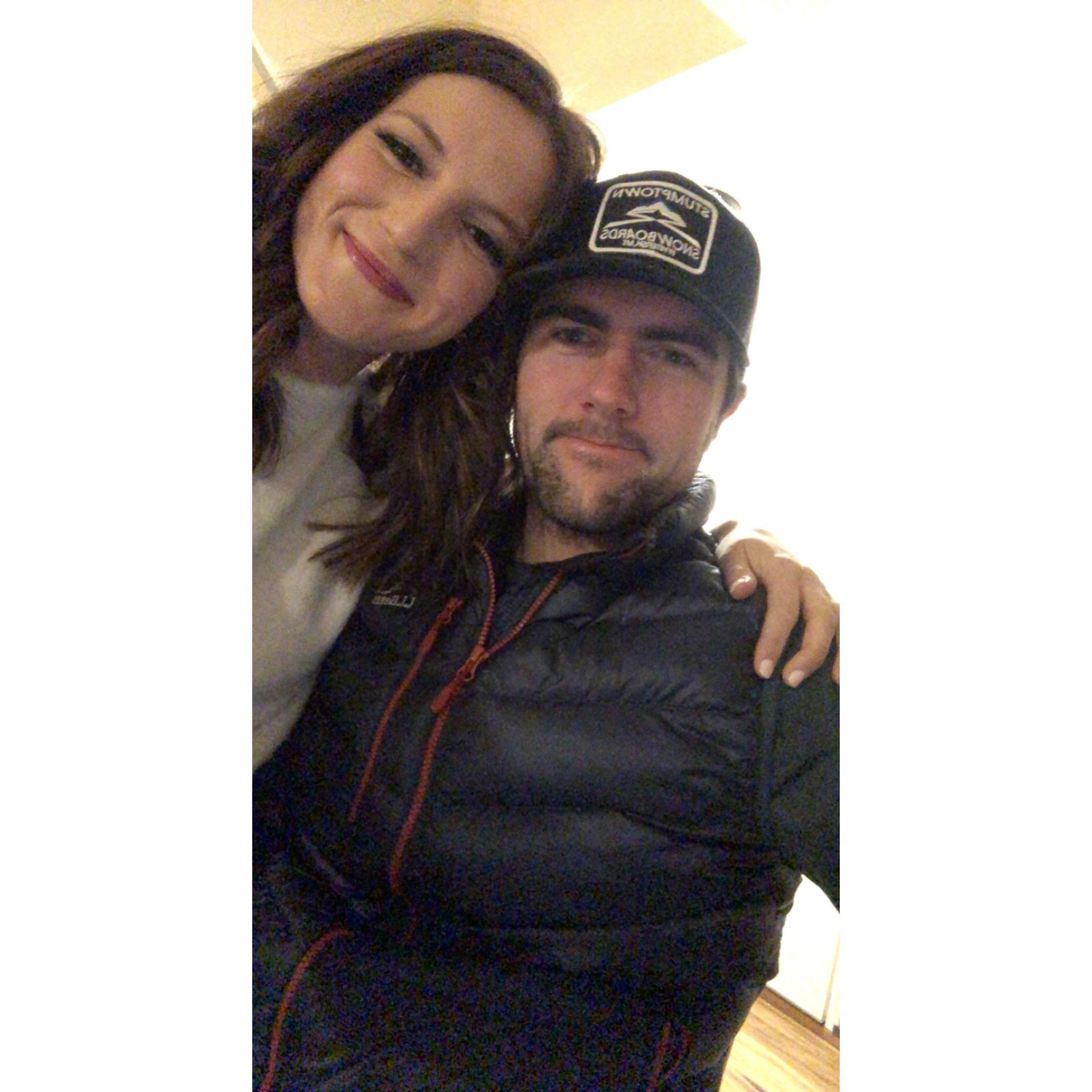 Our 1 year anniversary date night, featuring Keith's "excited" face