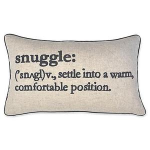 Snuggle Definition Oblong Throw Pillow in Navy