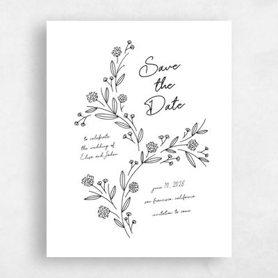 White Wedding Save the Date - Larian Portrait