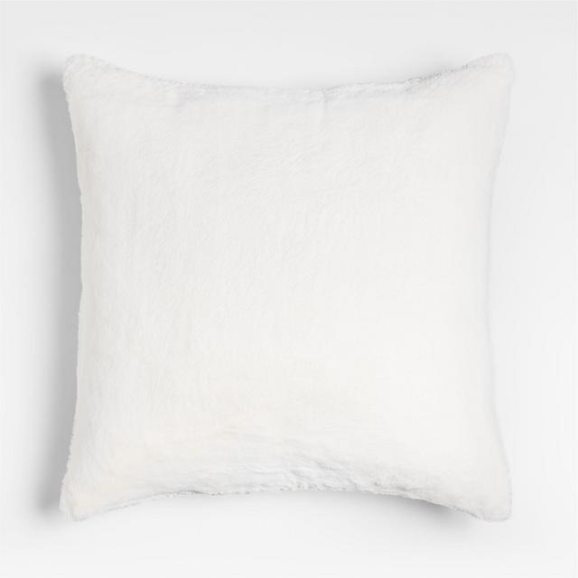 Ivory 23" Faux Fur Pillow with Feather-Down Insert