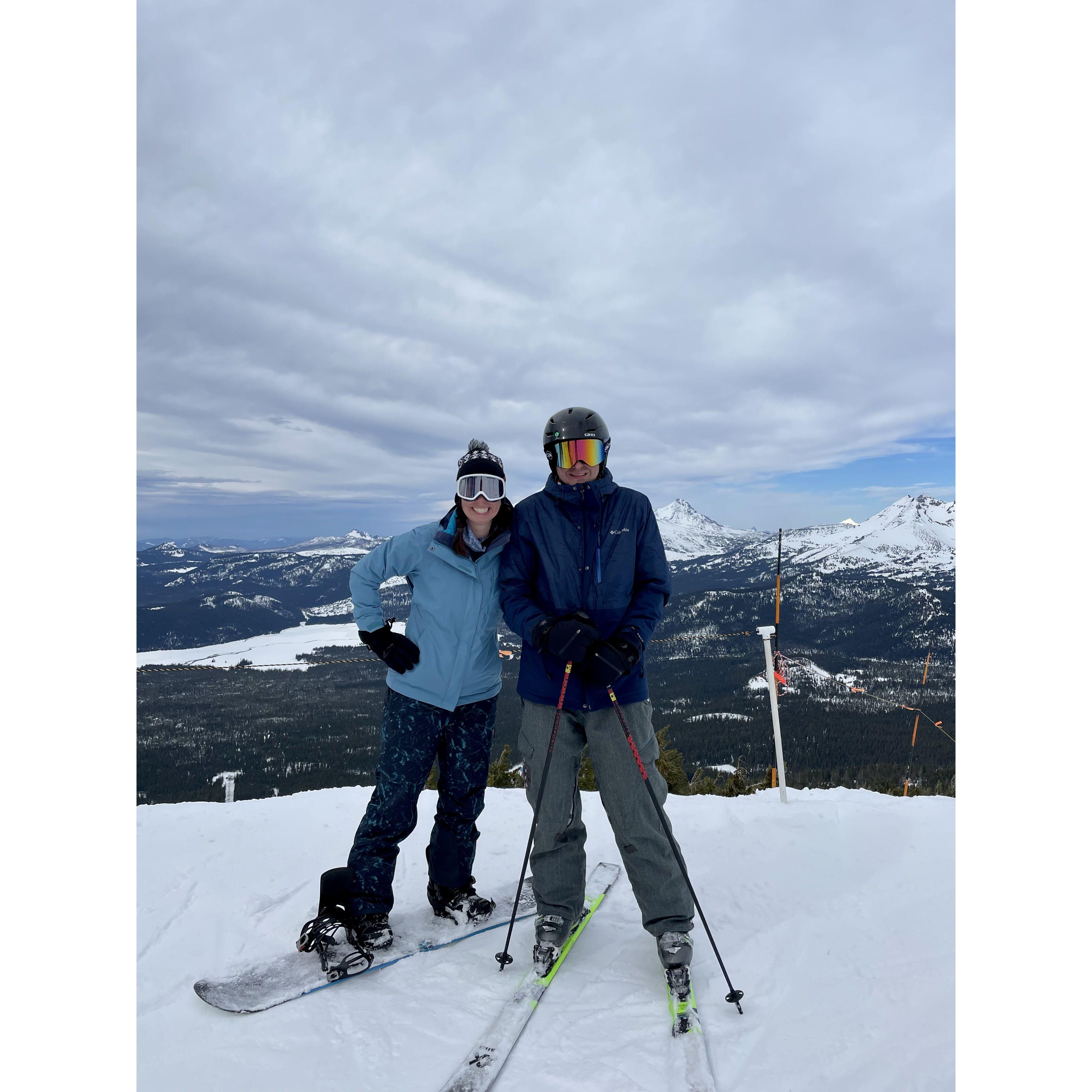 Enjoying Mt. Bachelor...Dana is always trying to keep up with Courtney on the slopes.