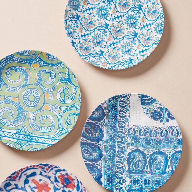 Tula Melamine Dinner Plate Set (Blue)