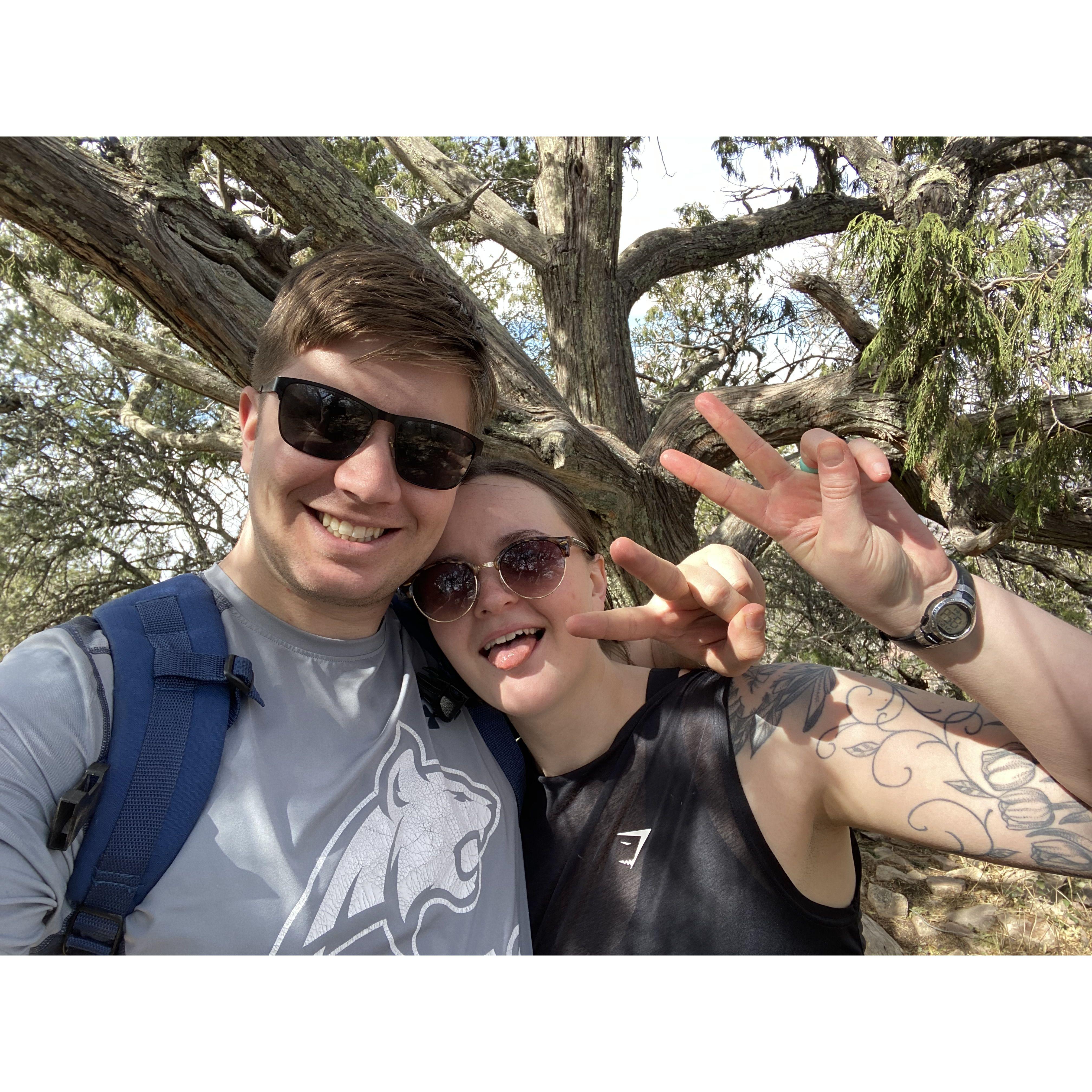 Big Bend - did a 10 mile hike up Emory Mountain and we were only this happy after eating lunch at the top