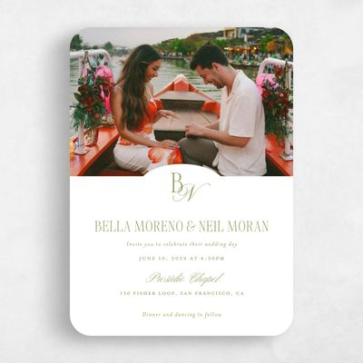 Marsh Green Wedding Invitation - Roscana Photo