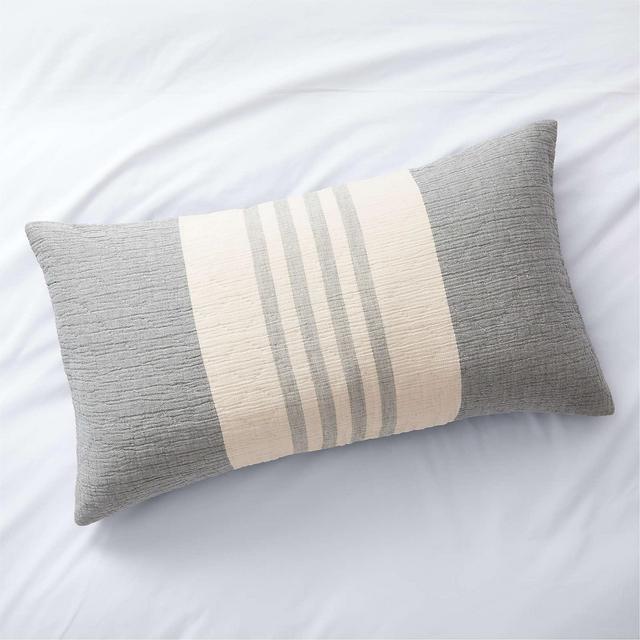 Organic Laurentis Blue Crinkle Stripe King Sham