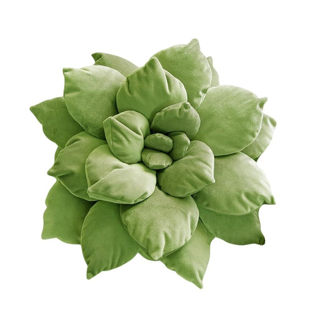 Hearthfire Hygge 3D Large Succulent Pillow | 17" Soft Green Leaf Pillow, Flower Shaped Pillow | Succulent Decor Cactus Pillow | Funky Throw Pillows Cactus Plush | Succulent Pillows Aesthetic
