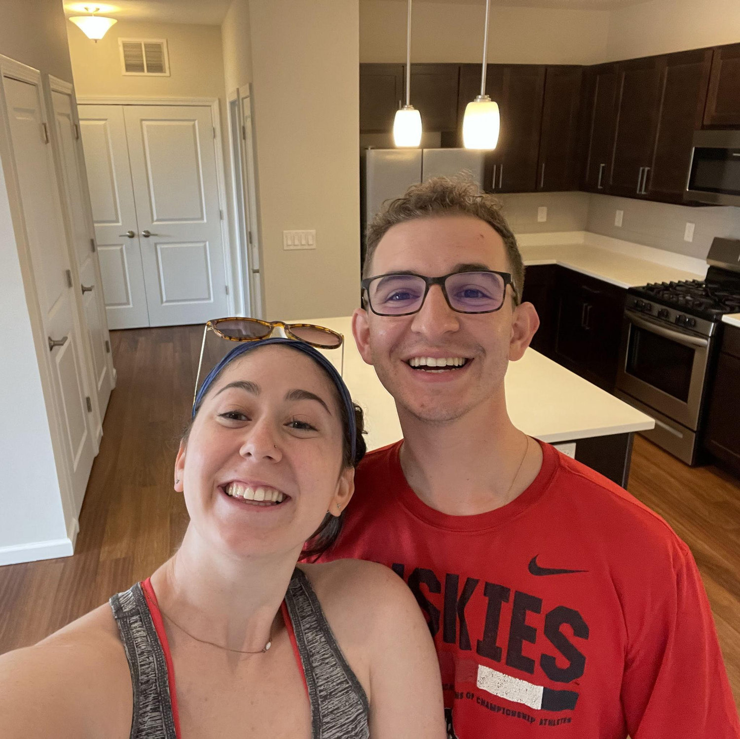 Our first picture in our first apartment together! July 2023