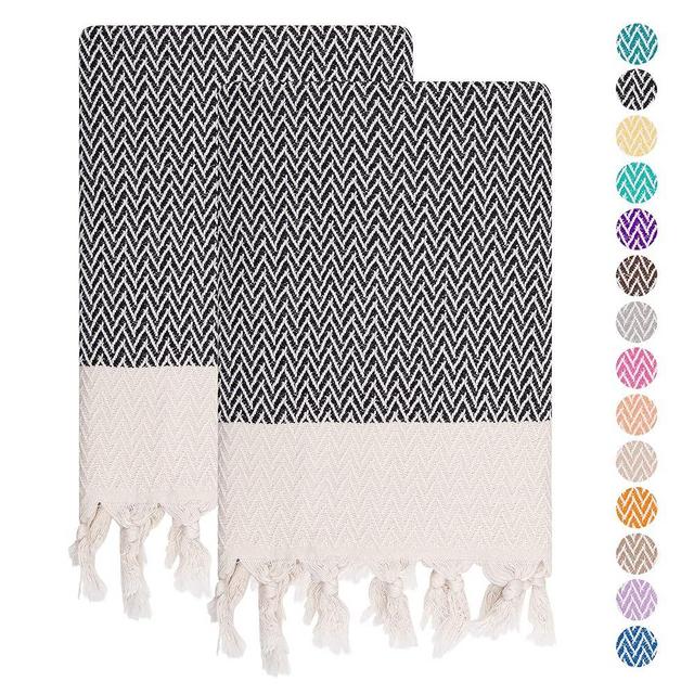 Emyyr Modern Hand Towels for Bathroom - Kitchen - Set of 2 -%100 Cotton - Pre Washed, Quick Dry, Soft, 18x40' - Decorative Hand Towel - Hand Towels for Bathroom Clearance, Bath, Face, Tea Towels