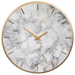Jazmin Gray/Gold Finish Faux Marble Wall Clock