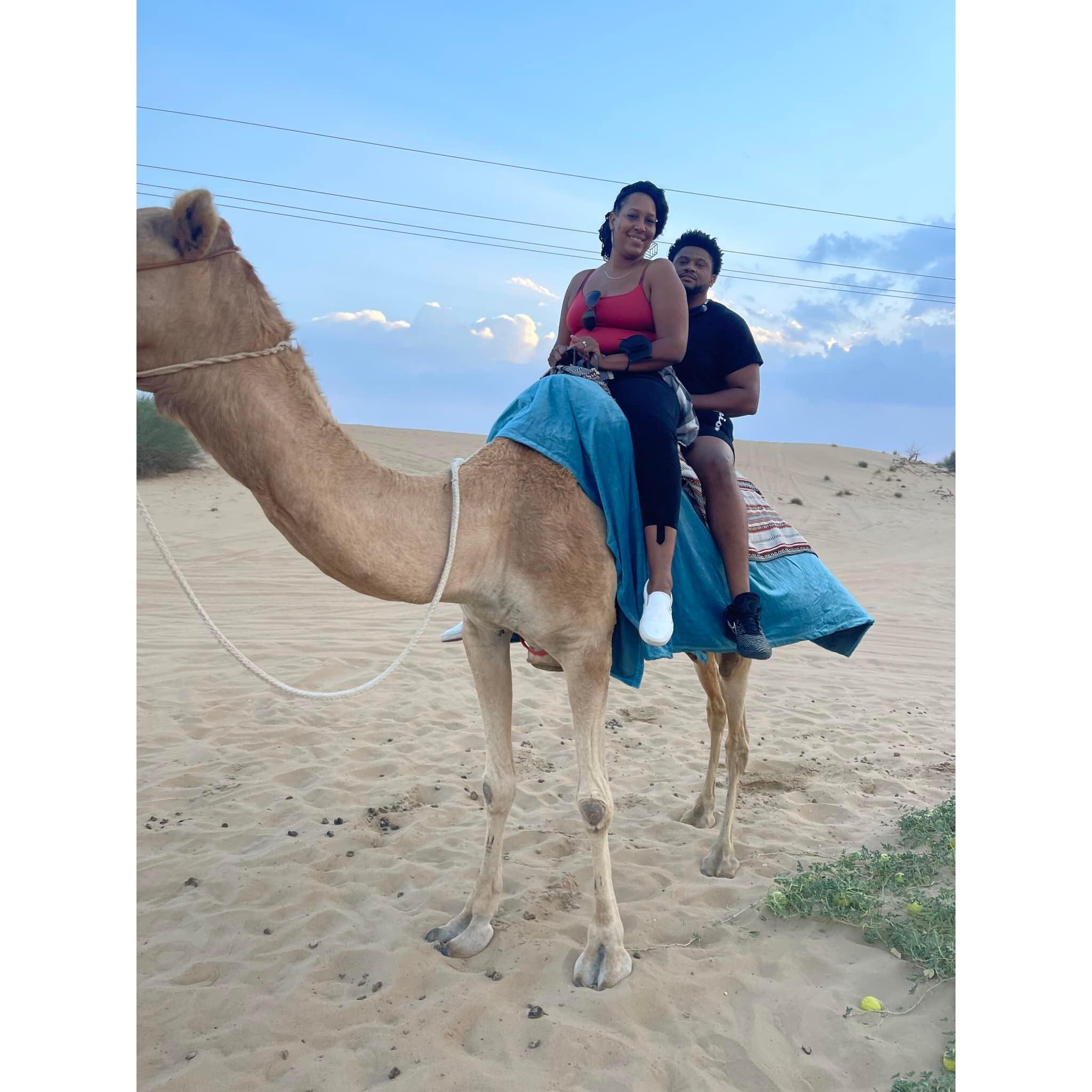 We rode a camel