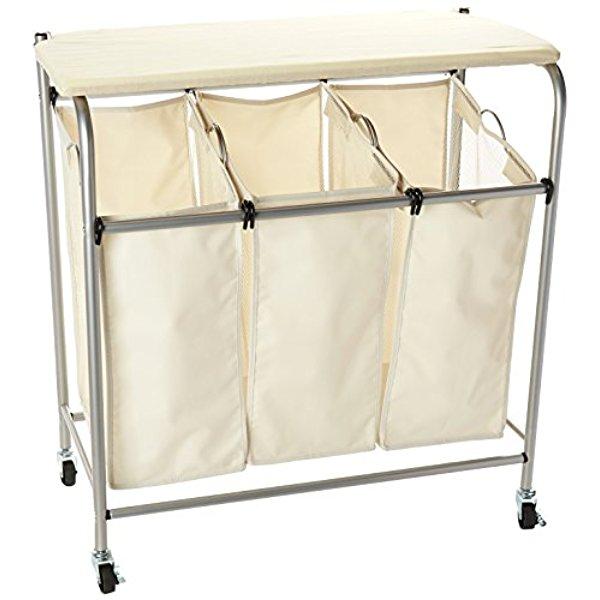 Honey-Can-Do SRT-01196 Rolling Ironing and Sorter Combo Laundry Center