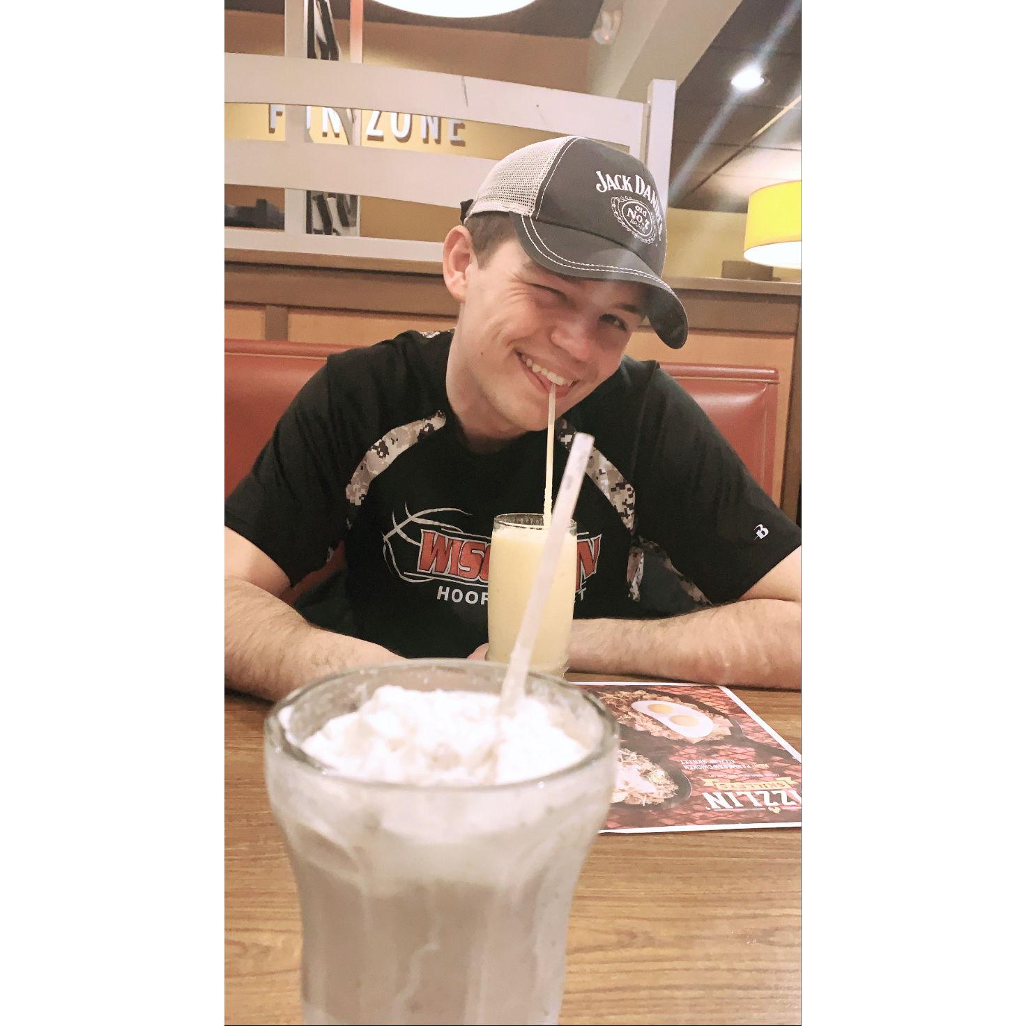 One of our many dates to Denny's, one of Andys favorites